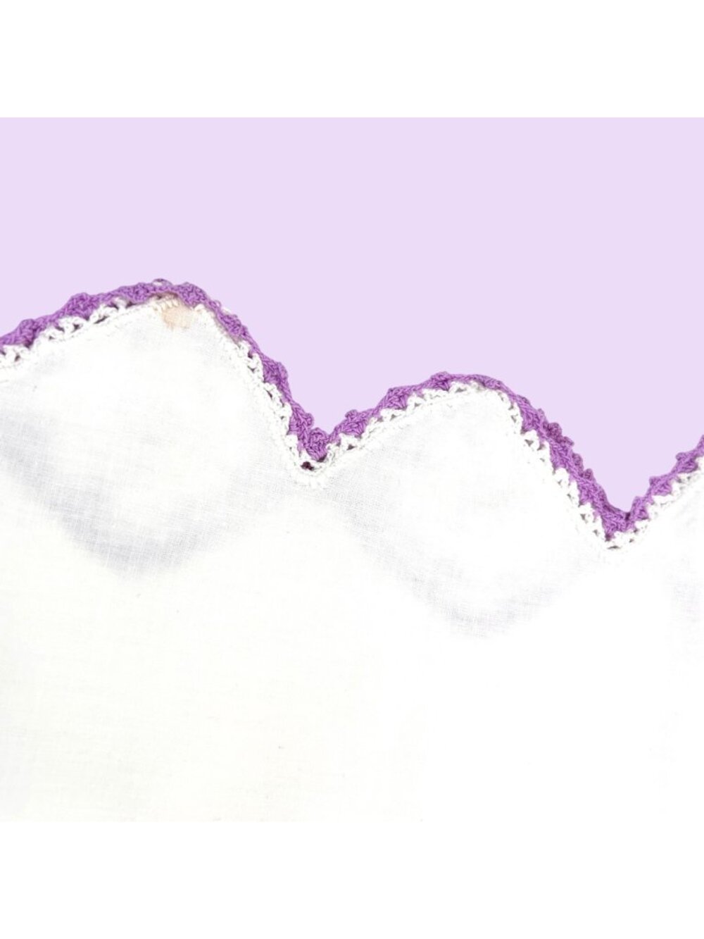 Vintage White Pillowcases With Purple & White Crochet Trim - Picture 7 of 7